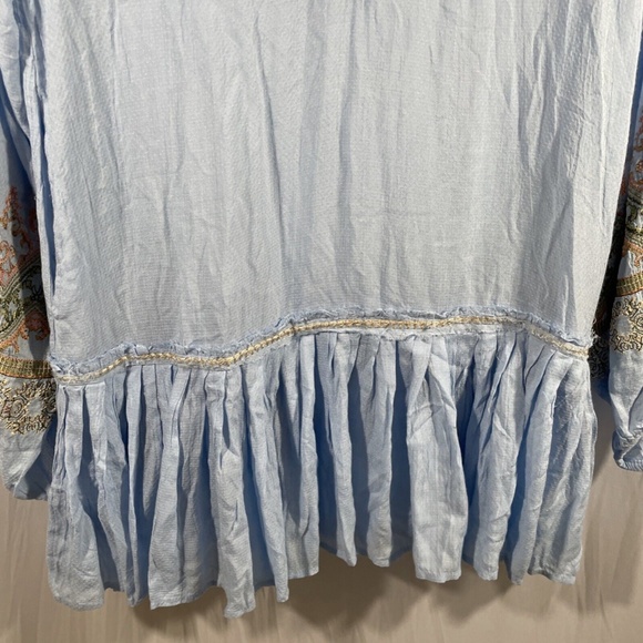 NWT $148‎ Free People [ XS ] Wild One Embroidered Mini Dress in Blue Skies - Picture 11 of 16